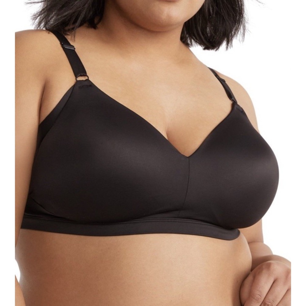 Warners No Side Effects Wirefree Smoothing Lift T-Shirt Bra Black Women's XL